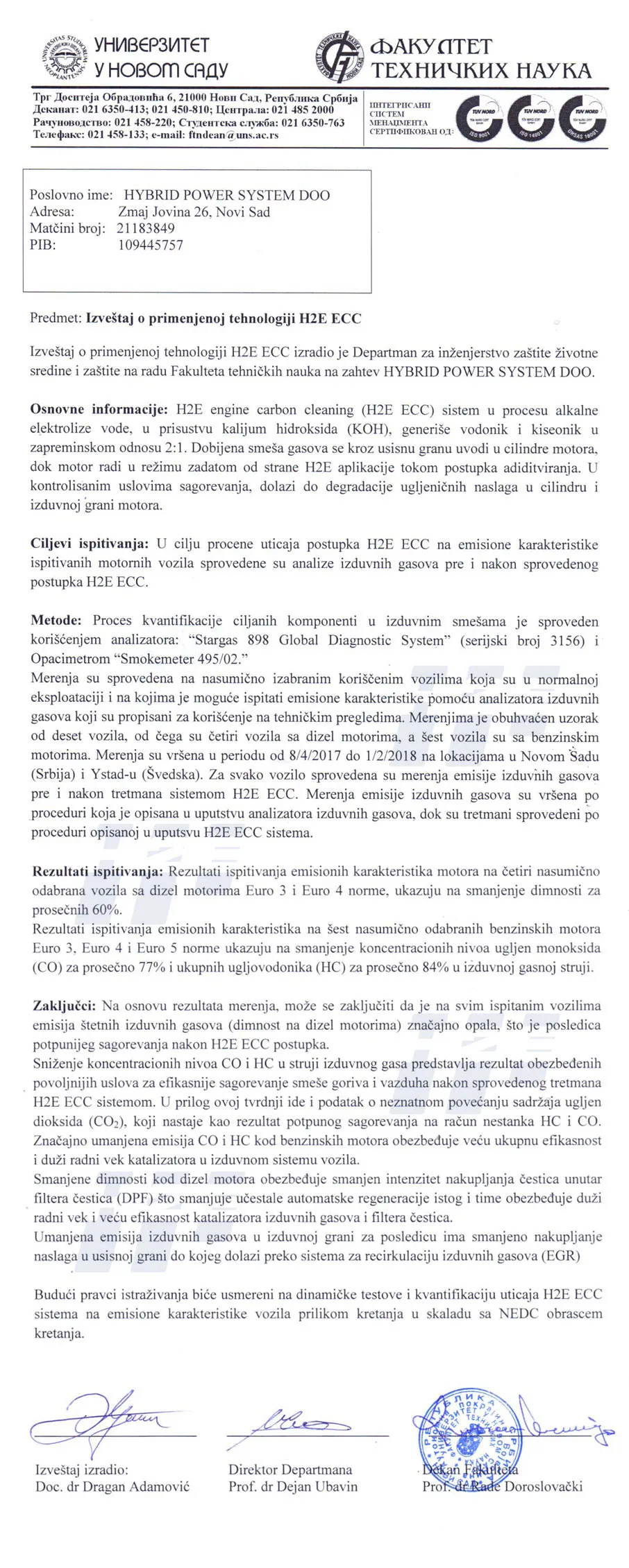 Izduvni Gasovi Tehnički Pregled Izduvni Gasovi Tehnički Pregled